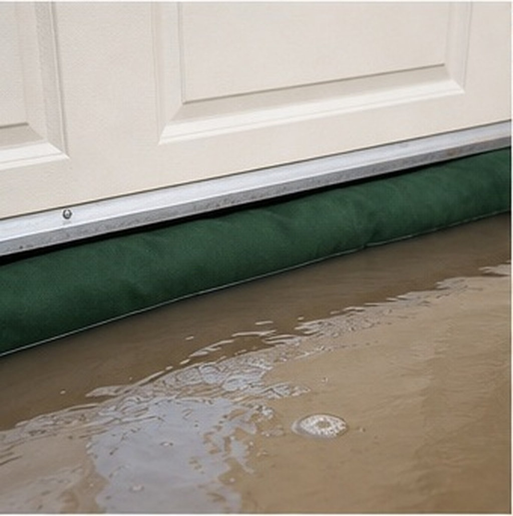 Flood Barrier Bag - 3個入り、丈夫なキャンバス製の砂袋筒。伸縮バンド付きで、地下室やガレージのドアの洪水対策に最適。