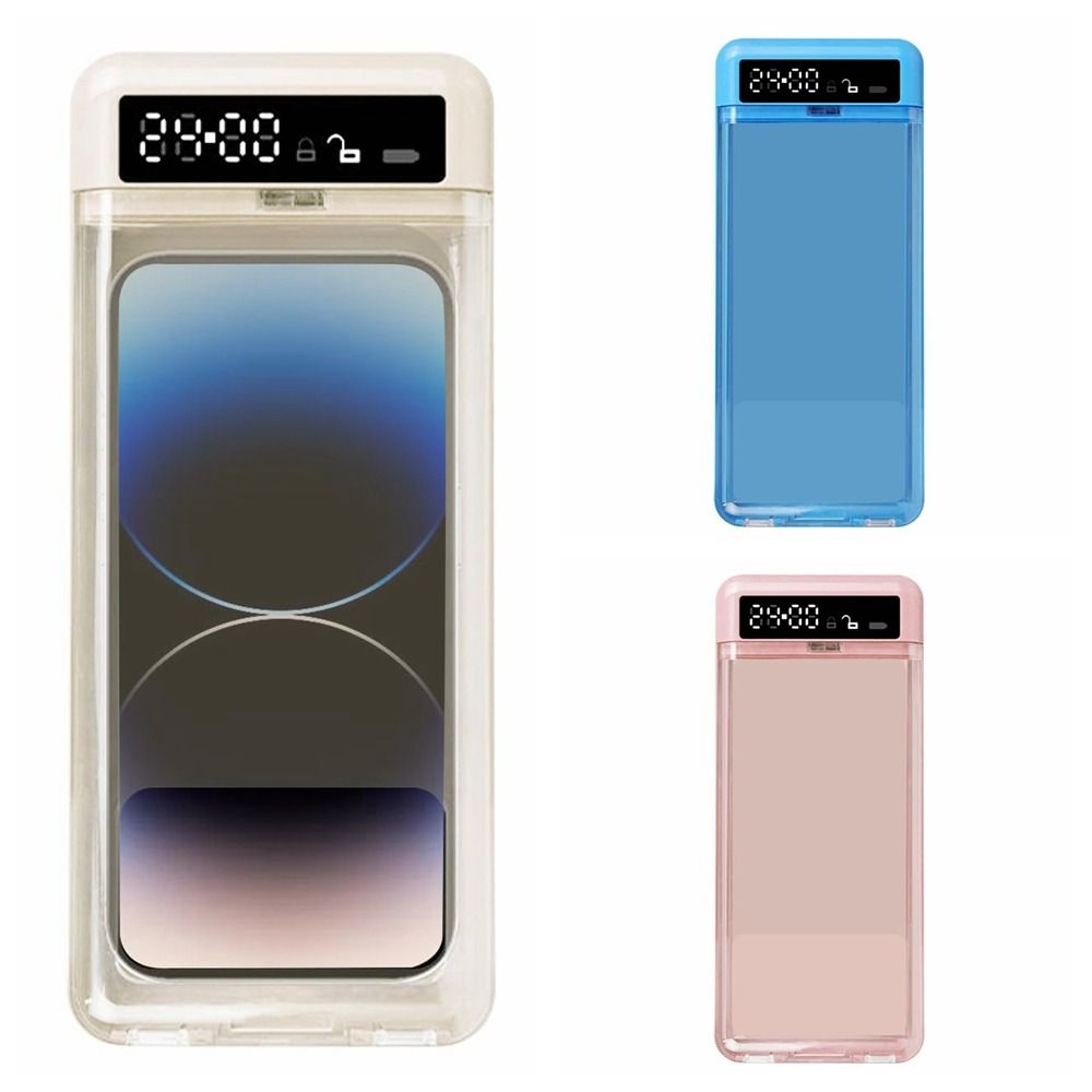 Medicine Cabinet Lock - タイマー付き携帯電話ロックボックス 24時間LCDディスプレイ付き電話ロッカー収納ボックス 自制管理用透明蓋付き電話ボックス