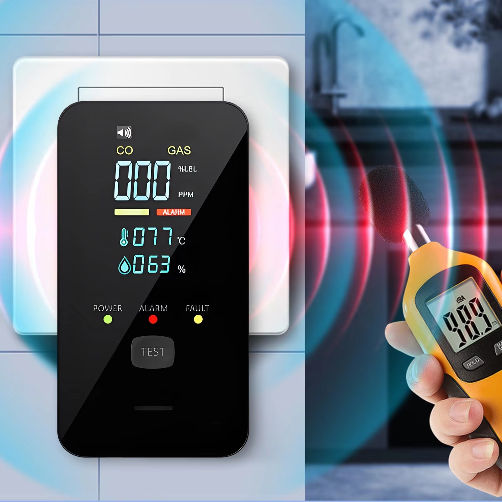 天然ガス・一酸化炭素検知器（HDディスプレイ画面付き）温度・ - Co Detector Plug のレビューと価格
