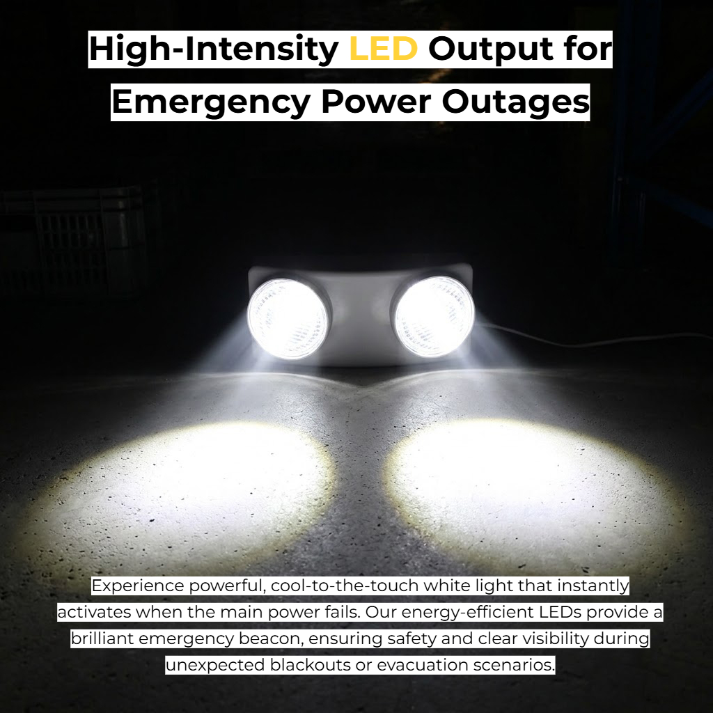 デュアルヘッドLED非常灯 2500mah 壁掛け式安全ラン - Power Outage Light のレビューと価格