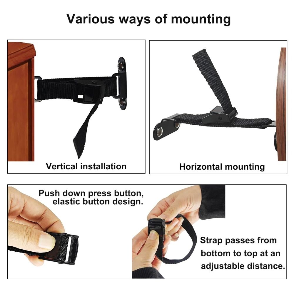簡単に設置できる、耐震性に優れた家具固定具。調整可能なユニセ - Earthquake Anchor Strap のレビューと価格